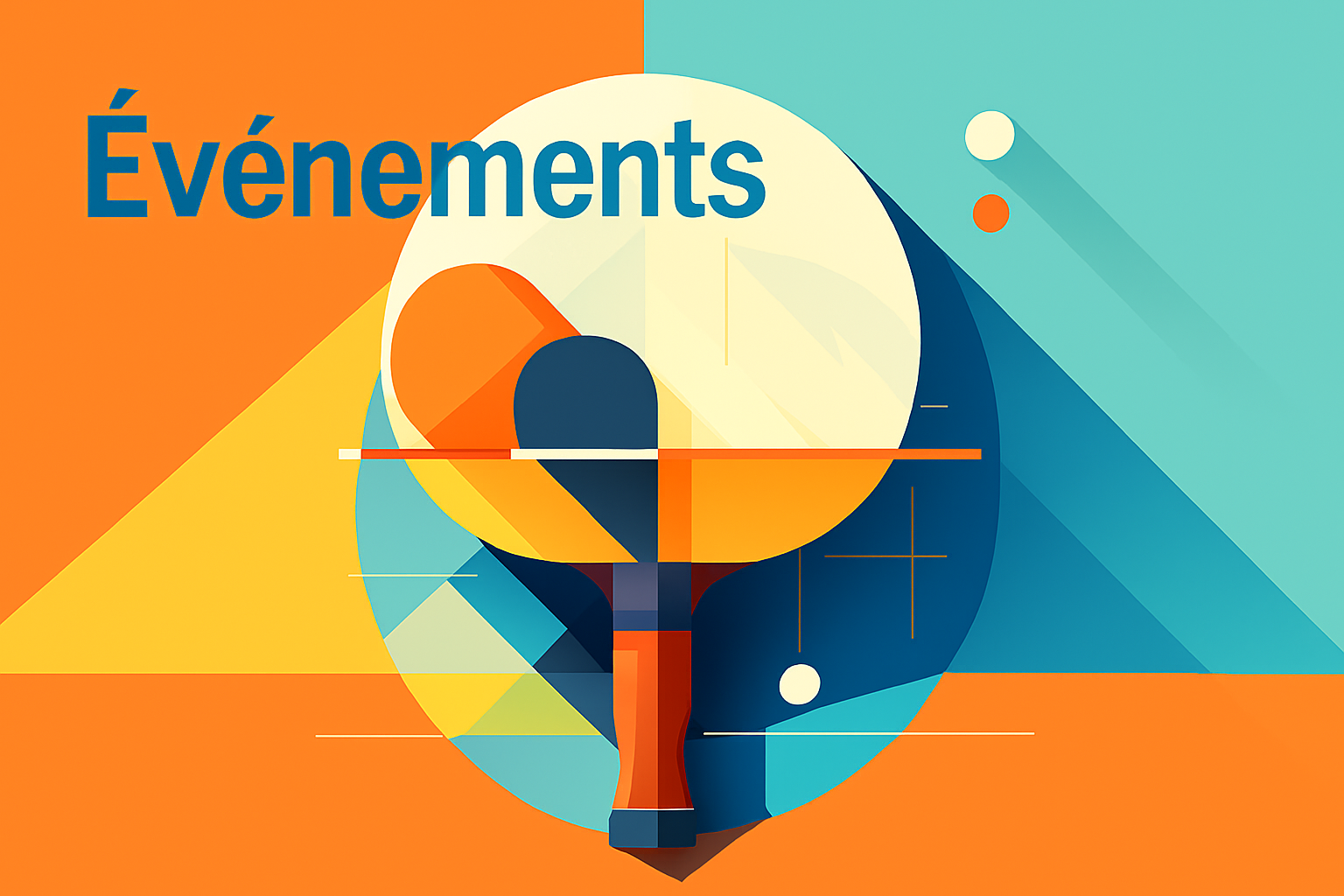 Illustration d'une raquette de tennis de table dans les teinte orangées